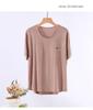 Women's Modal Short Sleeve Pajama Top - No Bra, Anti-Protrusion, Summer Home Wear