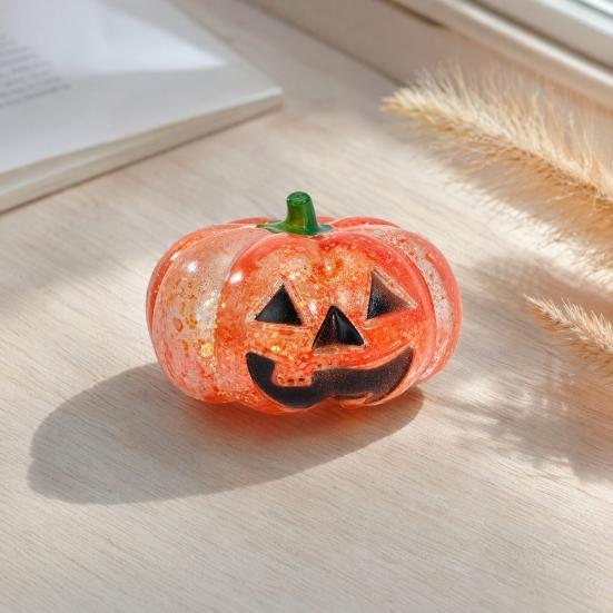 Glitter Stress Ball 1/2/3Pcs Halloween Pumpkin Head Ball Anxiety Relief Spooky Toy Toy Stretchy Orange Sensory Elastic