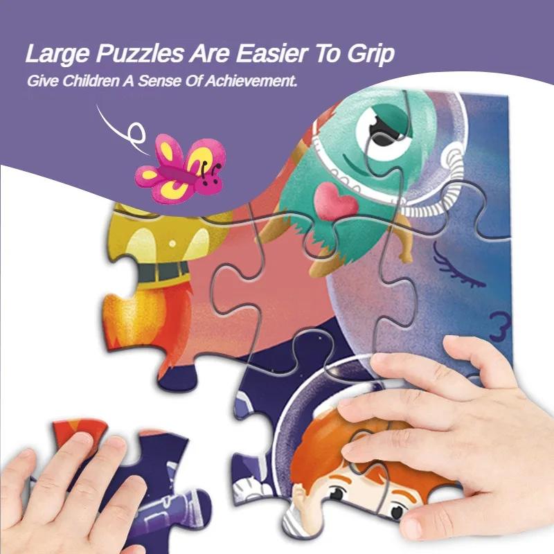 Cartoon Irregular Puzzles Paper 128 Pieces for Kid Educational Toy Various Mermaid Space Polar Bear Shark Elephant Gift for Kid