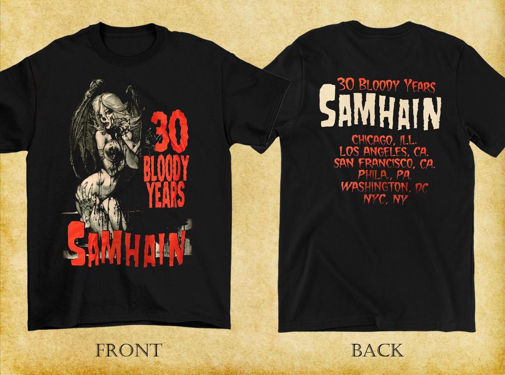 

2 sides SAMHAIN Misfits Danzig 30 Bloody Years Shirt Black Unisex S5XL Unisex T-Shirt XXXXL