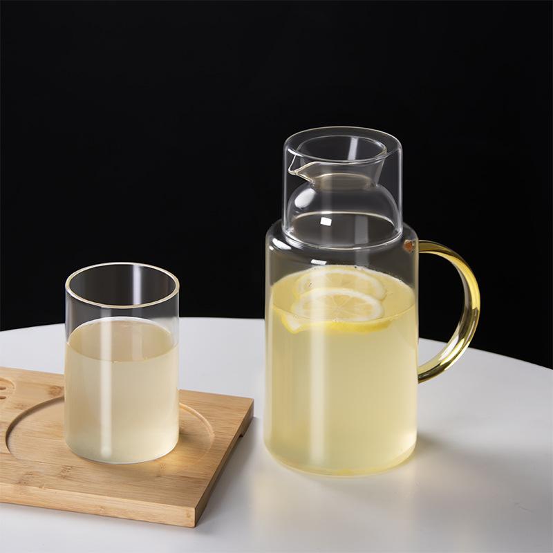 1.3L Minimalist Water Bottle Heat-resistant Glass One Pot One Cup Kitchens Accessories Home Kitchens Cold Brew Tea Fruit Tea Set