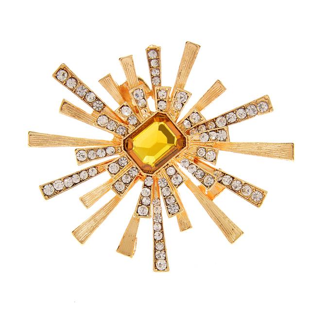 

Хрустальные броши-фейерверки для женщин, булавка со стразами, доступные цвета, аксессуары для пальто, костюма, высокое качество жёлтый