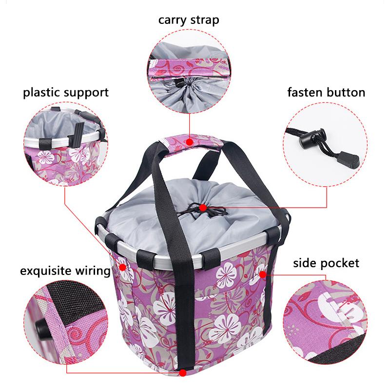 Foldable Bike Front Tube Bag Waterproof Bicycle Handlebar Basket Pack Cycling Front Frame Bike Accessories Bike Baskets,1PCS