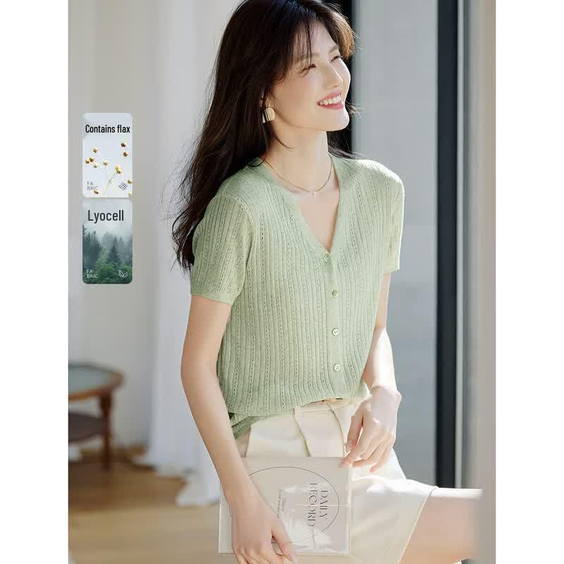 XWI Women s Cooling Knit Hollow Out Cardigan L зелёный