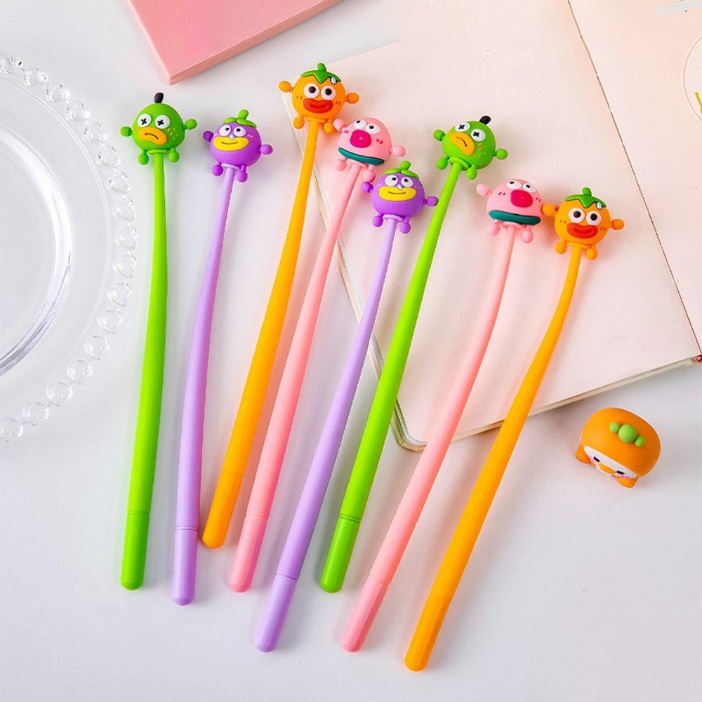 

5 Pcs Creative Cartoon Neuter Pen Soft Shake Pen 0.5mm Signature Pen Writing