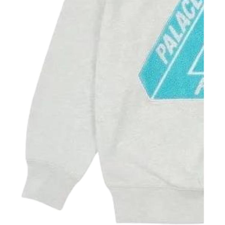 Palace Spring 2023 Tri-Ferg Fleece Crewneck Sweatshirt Unisex Tops Grey PLC23030
