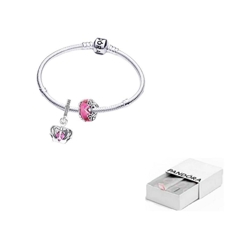 Pandora Letter Logo 925 Silver Glass Bracelet Women bracelet ZT2999