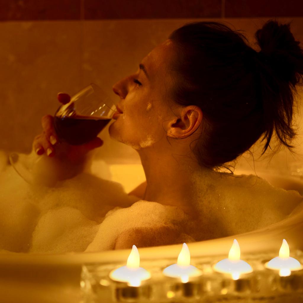 24/12Pc LED Candle Light Flameless Float Tealight Mini Electronic Candles Wedding Valentine Confession Props Decor Candle Light