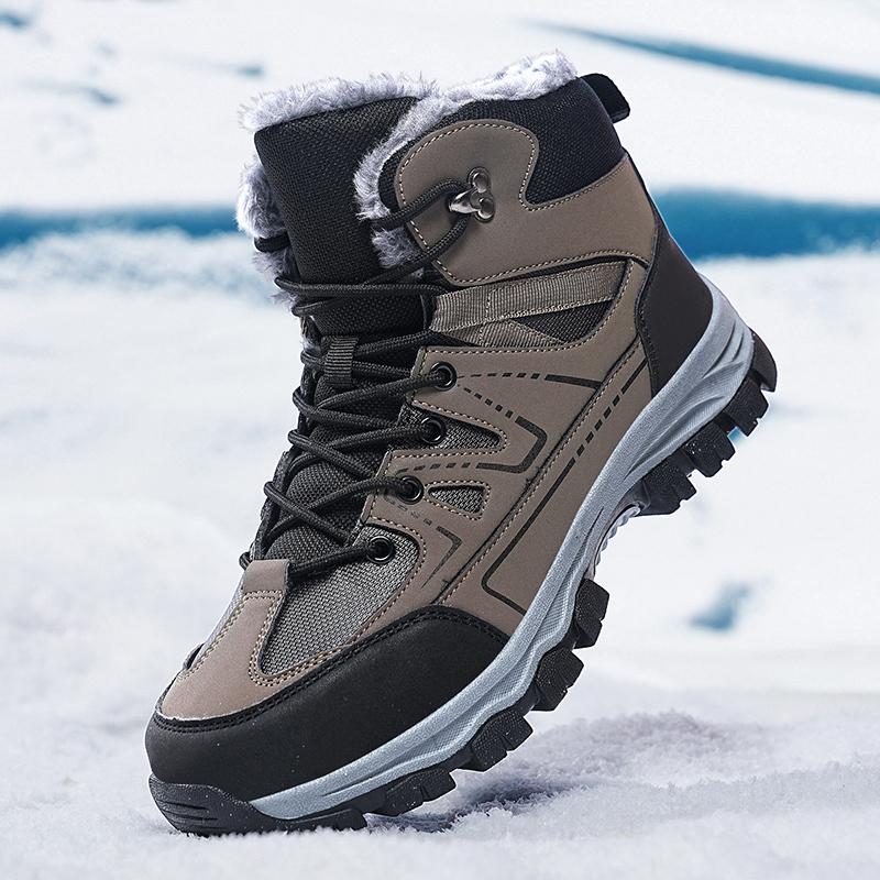 Winter Men Snow Boots Warm Plus Velvet Man Casual Shoes Outdoor Non-slip Cotton Shoes Men Wear-resistant Waterproof Men's Boots