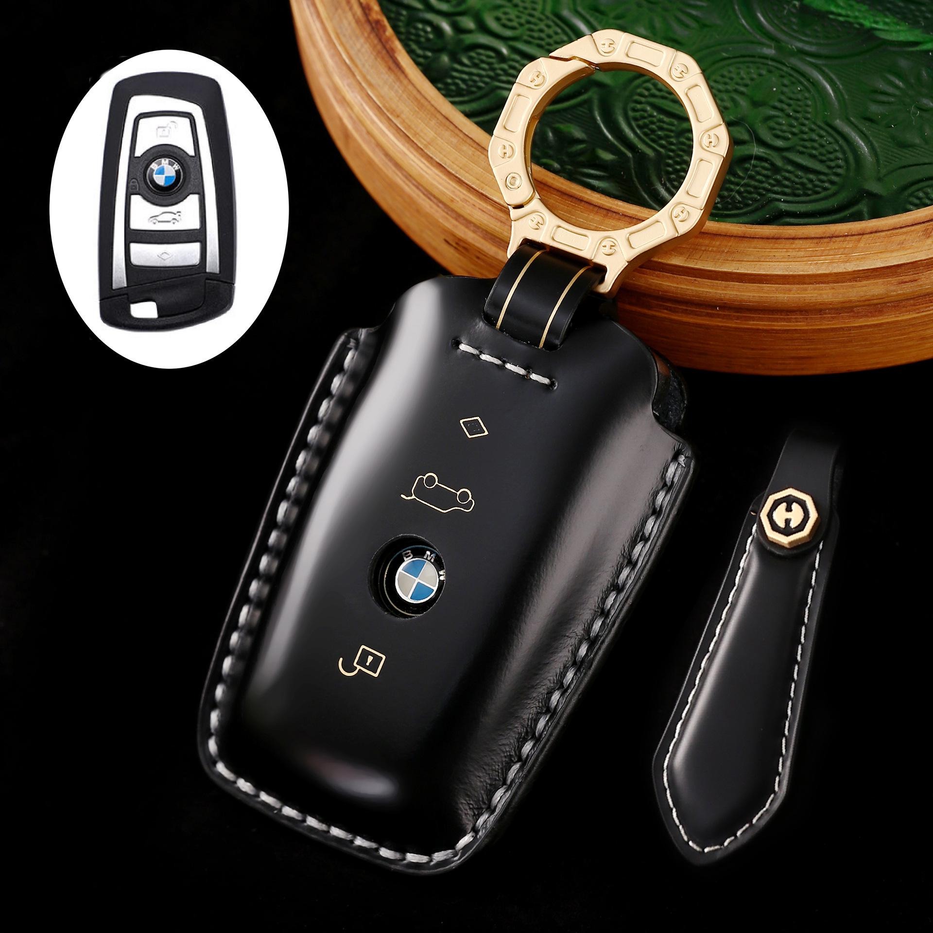 

Роскошный кожаный чехол для ключей ручной работы для BMW с подарочной коробкой