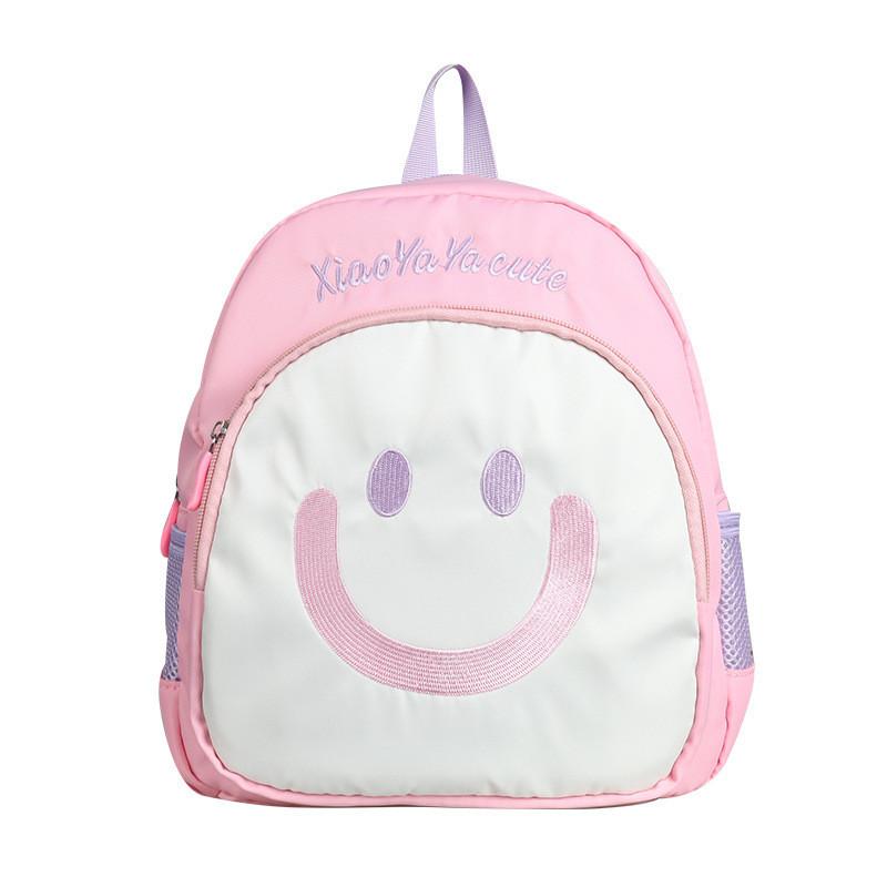 Stylish Nylon Backpack For Kids With Comfortable Air Cushion Straps And Trendy Geometric Patterns розовый