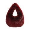 Women's soft plush handbag for winter, small and elegant tote bag for women, fashionable and trendy women's plush wallet