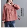 Plus Size Women Plaid Long Sleeve Turn Down Collar Casual Daily Blouse