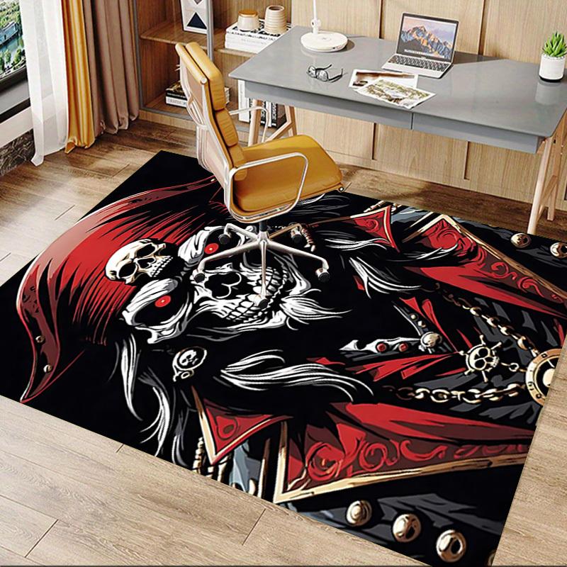 1pc Skull Pirate Carpet, Office Rug Outdoor Mat Home Decor Area Carpet Festival