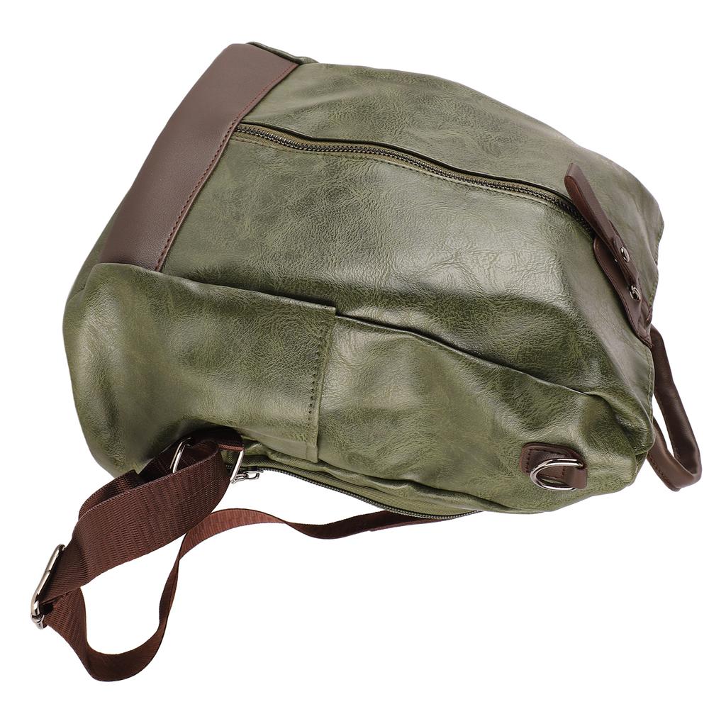Women Travel Backpack Anti Theft PU Leather Backpack Women Casual Daypacks Travel Hiking Backpack Green