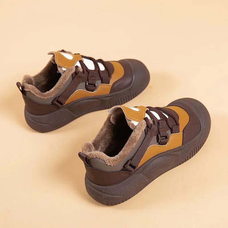 Fashion 2025 Women Plush Platform Sneakers Winter New Fashion Casual Shoes for Women Elevating Shoes Female Warm Low-top Sport Shoes