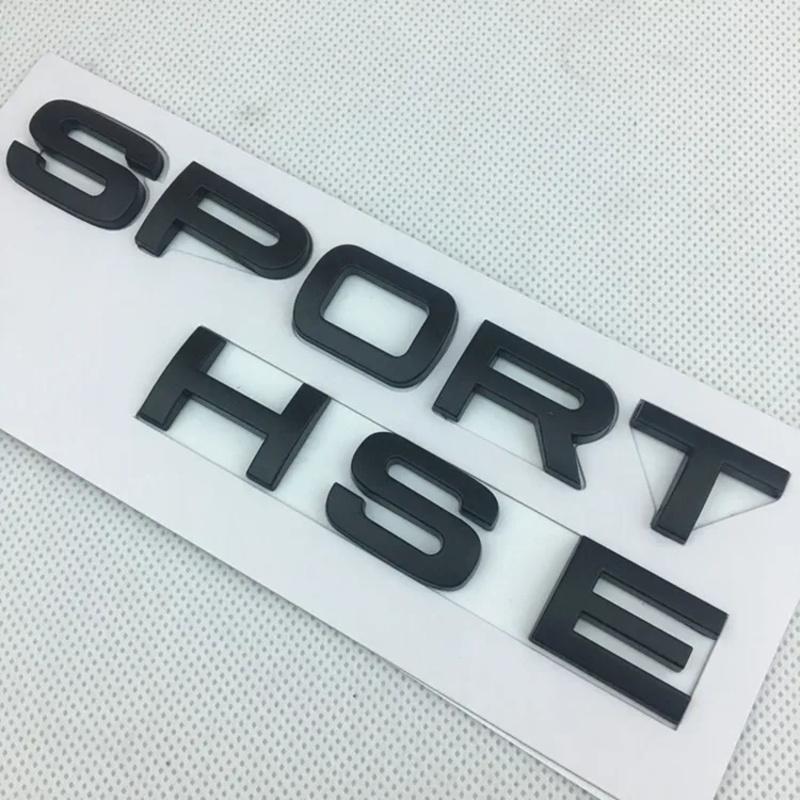 1PCS New chrome Matt silver Black SPORT HSE Large Letter Boot Badges Emblem Car Sticker for Range rover Land rover car stickers