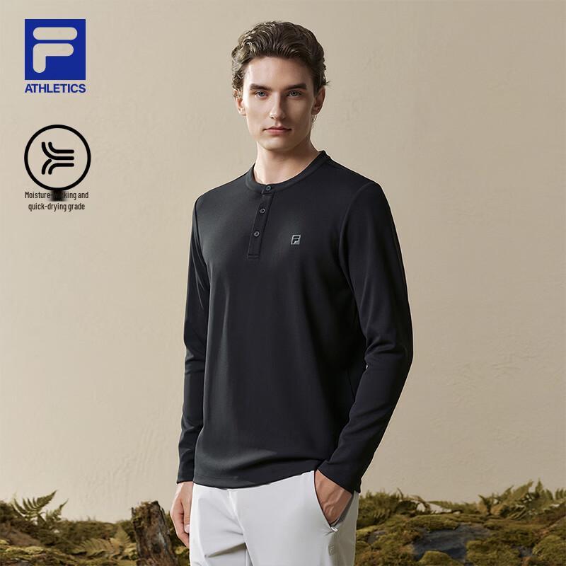 FILA Men s Henley Neck Long Sleeve T-Shirt L чёрный