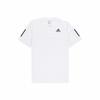 Striped Sports Breathable Crew Neck Short Sleeve T-Shirt for Men, White