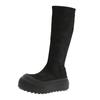Long boots comfortable autumn elastic boots Korean version of women's heightening waterproof table thin boots new thick-soled versatile round head