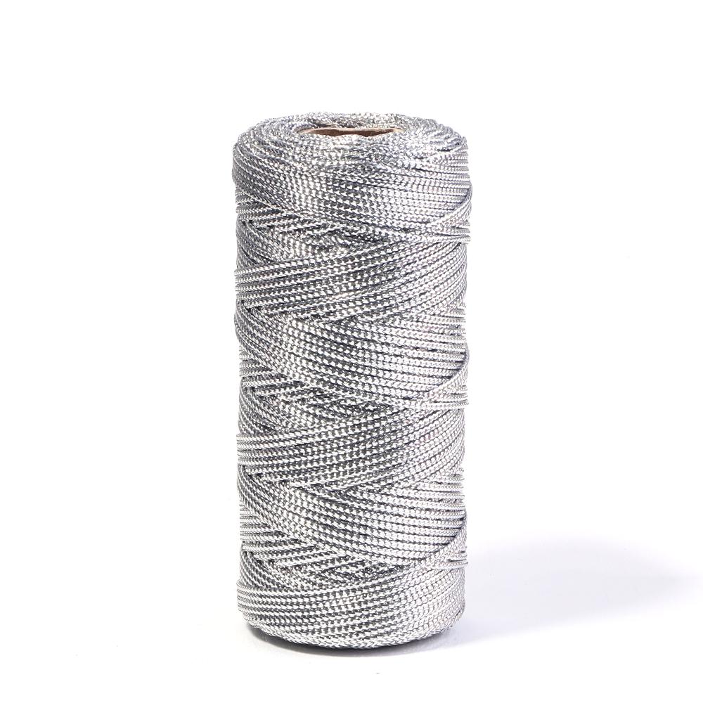 100Meters/Roll Gold Silver Color Macrame Cord Packaging Rope Ornament String Thread For DIY Wedding Party Christmas Gifts Decor