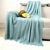 Ins Nordic Cloud‑Fleece Throw Blanket, Solid Knitted Sofa Cover Office Nap Decor Blanket132*150cm