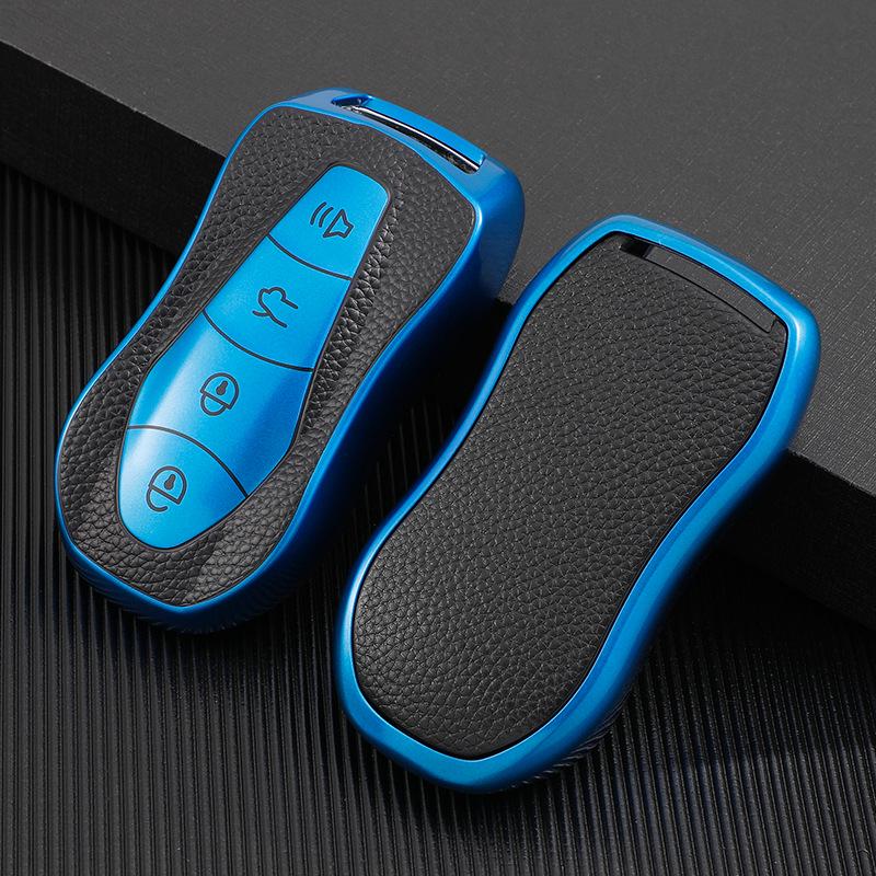 Geely Boyue Pro Key Case - Trendy Protective Leather Shell with Buckle for Xingyue S Remote