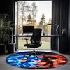 Runder Sonic-Teppich Teppich Stuhlteppich Bereichsteppich Eingang Fußmatten, für Bürostuhl Wohnzimmer Schlafzimmer Küche.