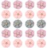 20Pcs Imitation Leather Flower with Diamond Colorful Fabric Flowers for Headdress Clothing Patches Hairpin Brooch Accessories