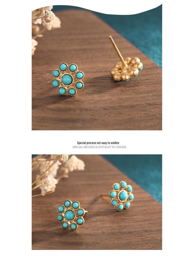 Türkisfarbene Cheongsam-Ohrringe: Design im Hofstil mit 925er Silbernadel