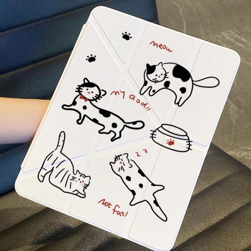 IPad Pro 11 Case With Pencil Slot Air 7 Slim Protective Cover Kickstand Cartoon Animal Design