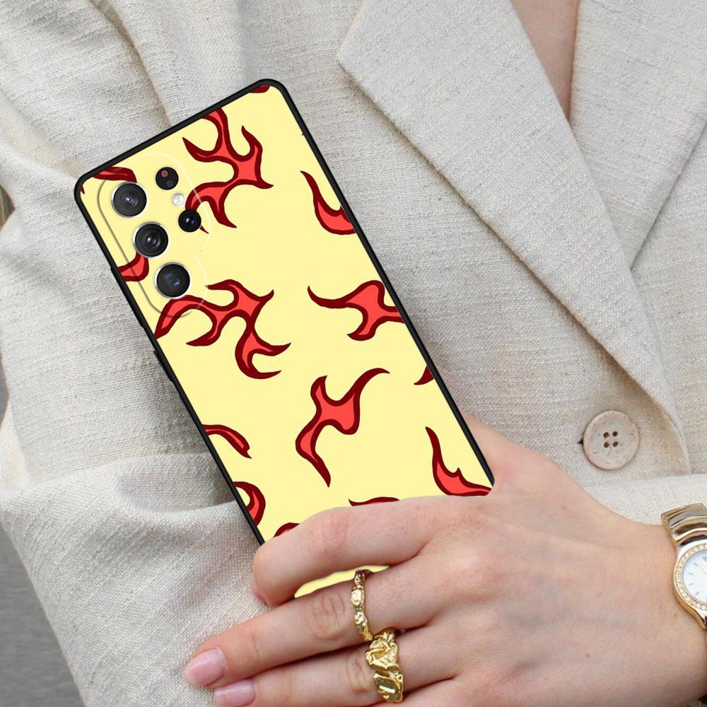 Fashion Design Flame Pattern Cell Phone Case for Samsung Galaxy S26 Ultra S25 S24 S23 S22 S21 S20 Note10 Cover