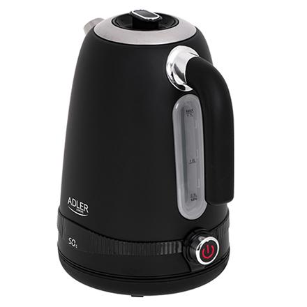 Adler | Kettle | AD 1295b | Electric | 2200 W | 1.7 L | Stainless Steel | 360° Swivel Base | Black