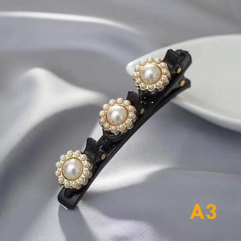 Sparkling Crystal Stone Braided Hair Clips Double Bangs Braided Barrettes Hairpins Women Girls Headwear Hair Styling Accessories