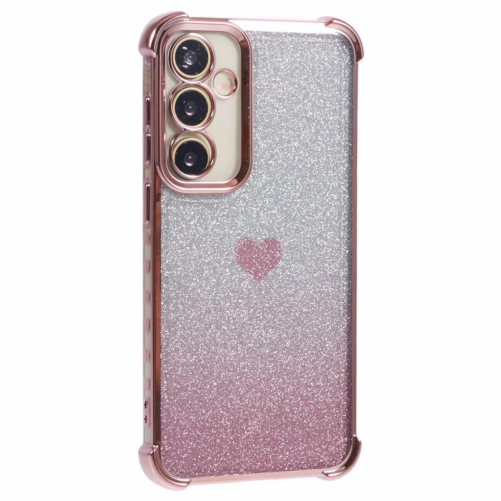 

Чохол для Samsung Galaxy A34 5G з візерунком серця, захист від падінь, блискуча TPU накладка на телефон Pink