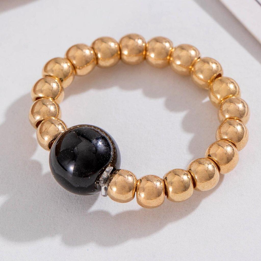 French Style Niche Versatile Bead Index Finger Ring Women's Jewelry Simple Design Imitation Pearl Single Ring Women