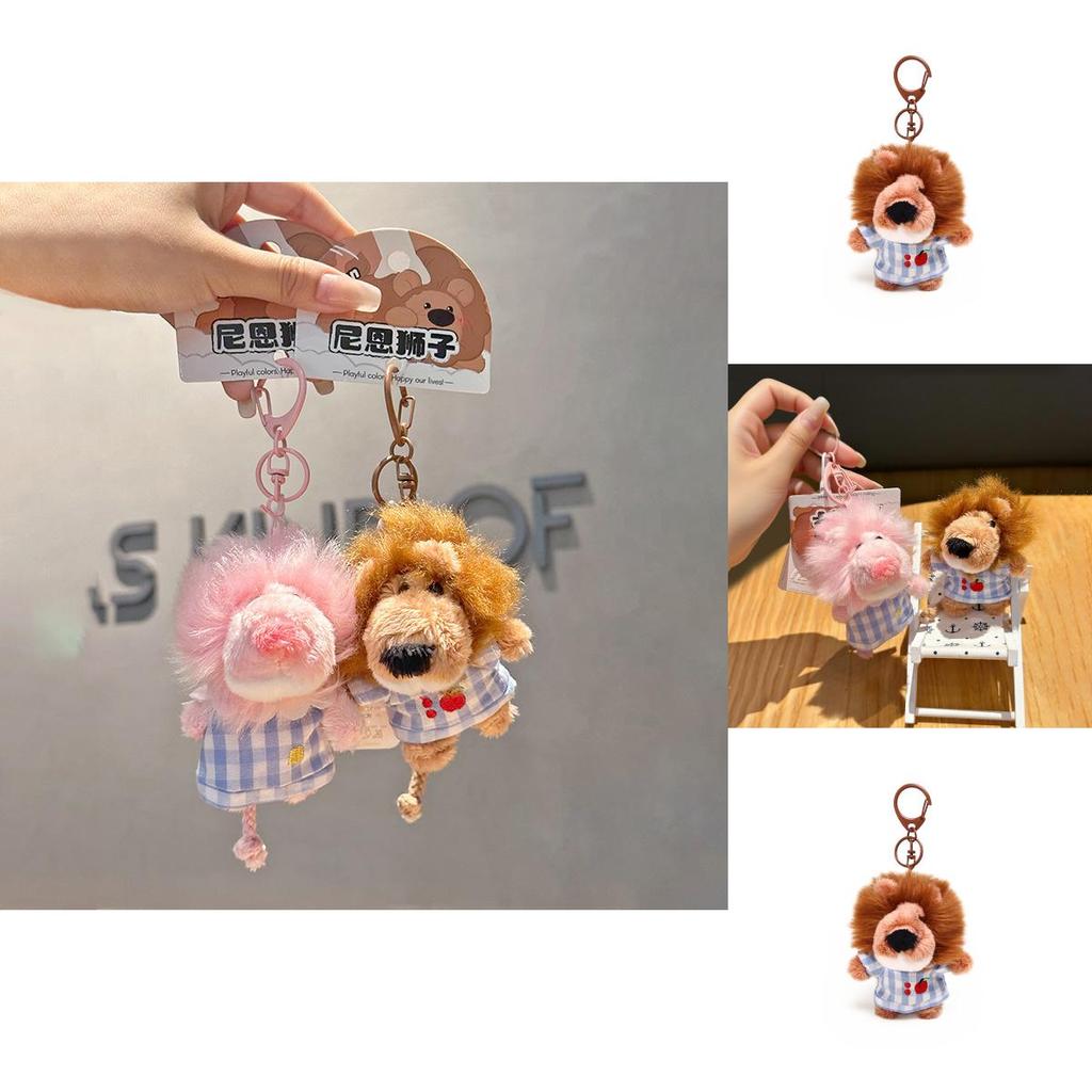 Pijama Cuadros Lindo Juguete de Peluche de Dibujos Animados Nien Lion Colgante Para Accesorios de Bolso y Regalos