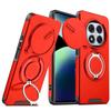 Matte Armor Ring Holder Phone Cases For Xiaomi Redmi Note 14 13 Pro Plus 14C 13 4G 5G Magnetic Slide Camera Protect Cover Fundas