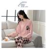 Aifen Teng Women's Pajamas Set: Pure Cotton, Long Sleeve, Long Pants, Casual Home Wear, Suitable for Spring, Autumn, and Winter.