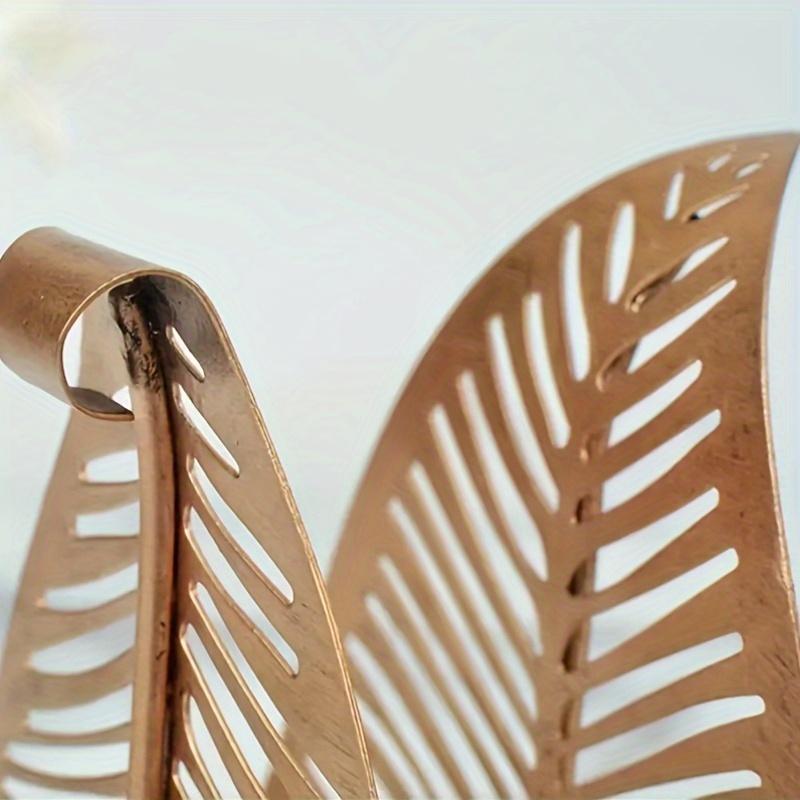 Luxuriöser Metall-Taschentuchhalter Blattdesign Zuhause Hotel Restaurant Serviettenständer