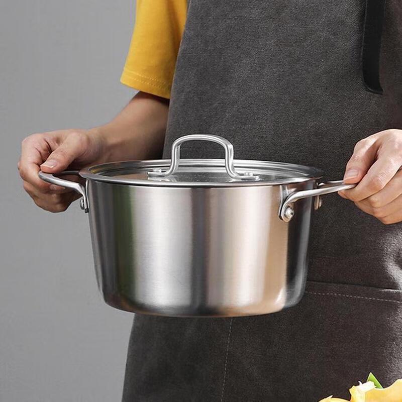 24cm Verdickter 304 Edelstahl Kochtopf mit Deckel