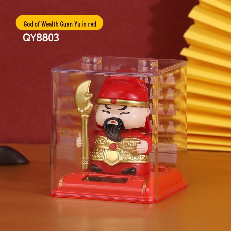 335 New Small Solar Waving Lucky Cat Ornament for Cake, Home, or Car Decoration