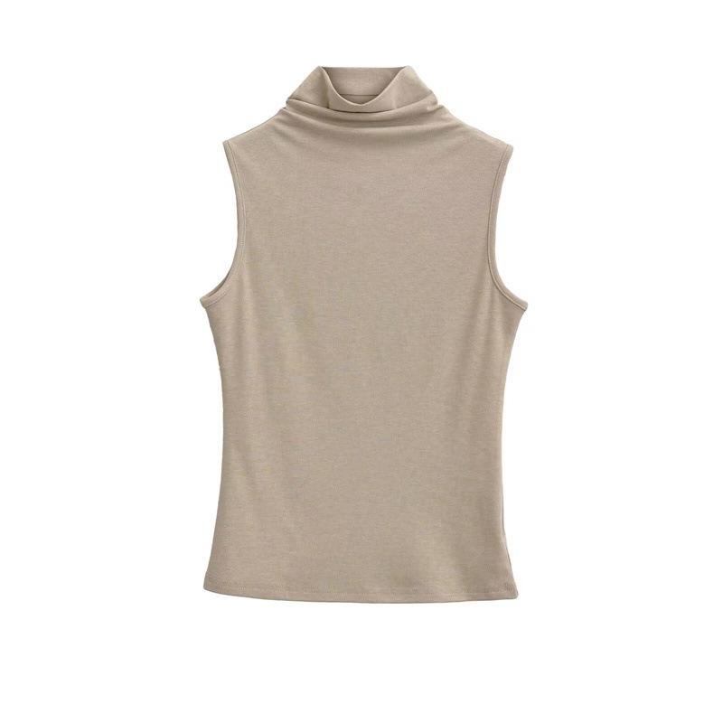 Women's Sleeveless High Neck Slim Fit Summer Vest