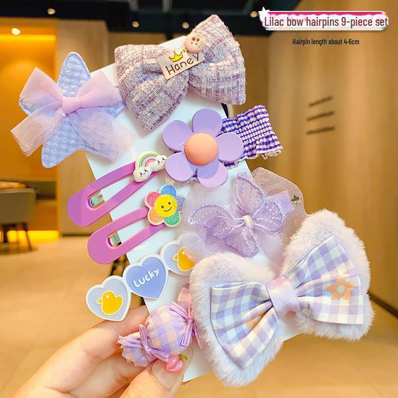 Autumn & Winter Plush Bear Hair Accessories: Cute Milk Coffee Wool Flower Butterfly Hairpin for Children