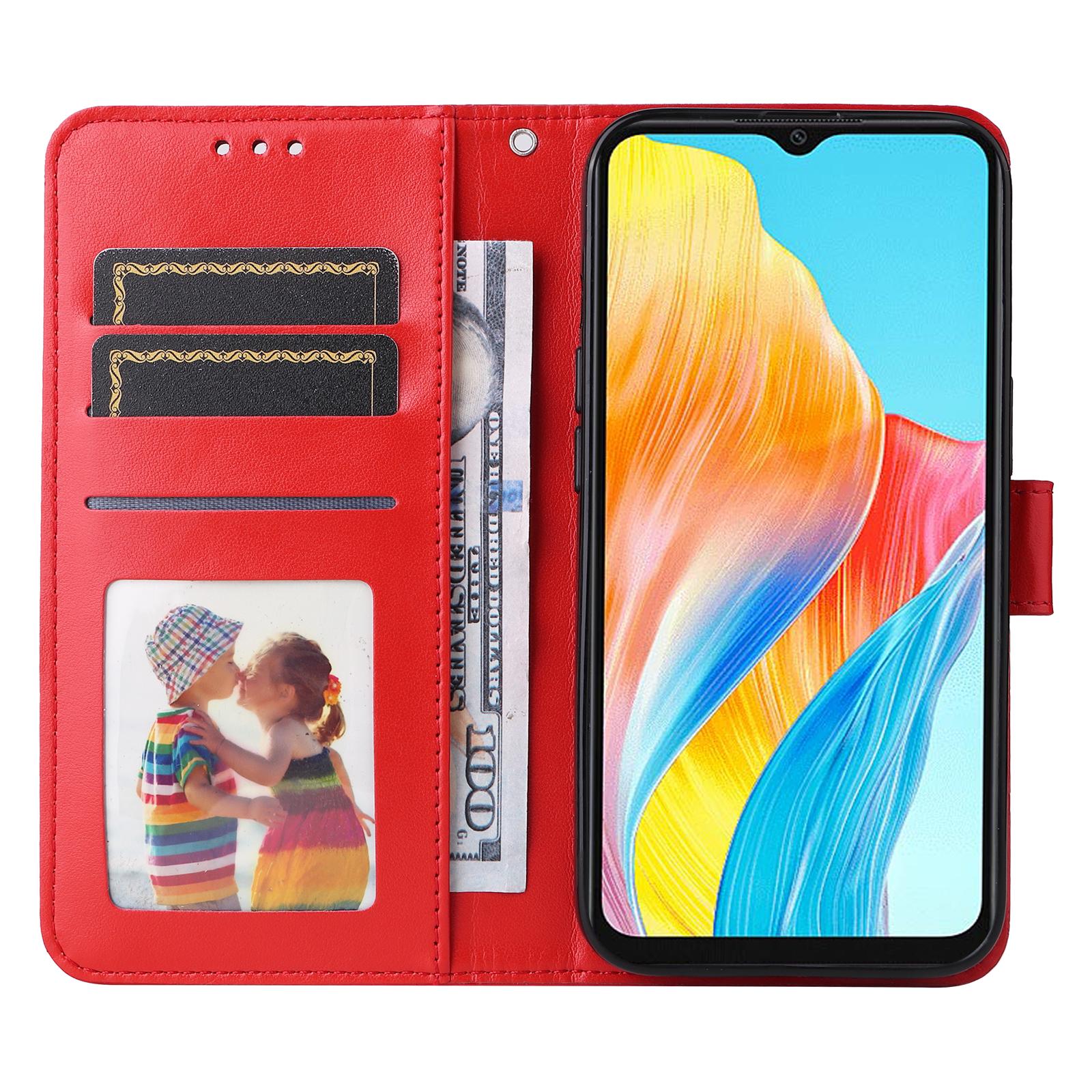 

For Oppo A38 4G Case Wallet Slim-Fit PU Leather Magnetic Phone Cover Red
