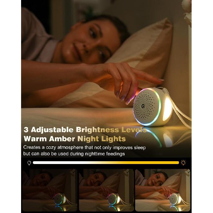 White Noise Sound Machine with 27 Soothing Sounds,Sleep Sound Timer and Memory Function - Portable Sound Machine for Baby and Adult at