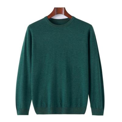 Wurmgesponnener Rundhals-Wollpullover für Herren Herbst und Winter Neu Locker Lässig Basis-Shirt Top Vielseitiger Warmer Pullover