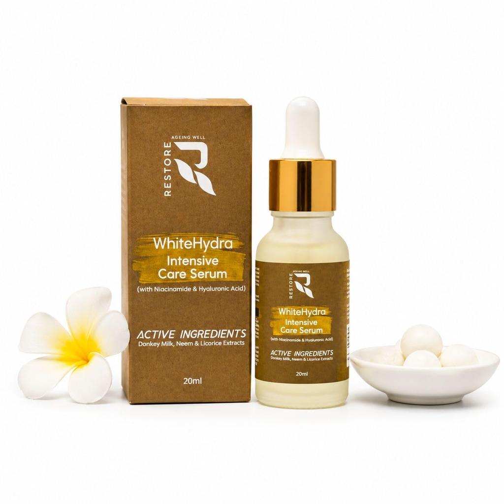 WhiteHydra Intensive Care Serum | Hydrating Face Serum with Hyaluronic Acid, Niacinamide & Botanical Extracts | Lightweight Daily Skincare Serum