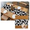 Yousheng Table Runner Contrast Color Cow Printing Rectangle Easy Care Table Prevent Stains Protection Banquets Holiday Party Decoration Tablecloth