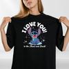 I Love You To the Moon and Back T ShirtCute Stitch Cartoon Love TShirt